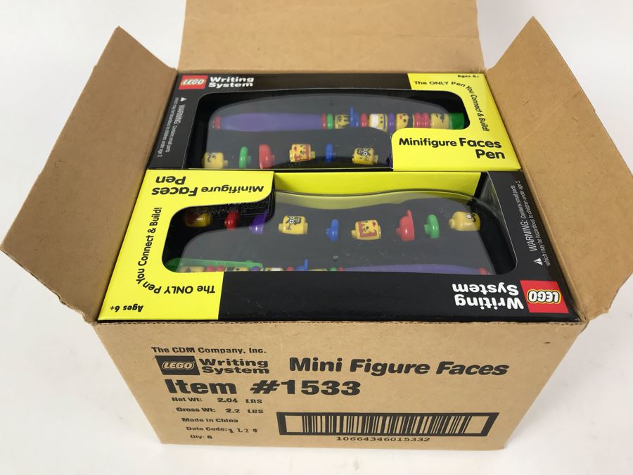New 2001 LEGO Minifigure Faces Pens Writing System Pens By The CDM Company - 6 Pens [Photo 2]