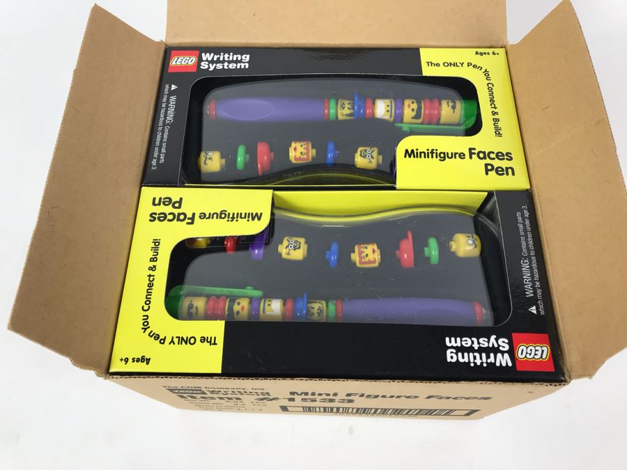 New 2001 LEGO Minifigure Faces Pens Writing System Pens By The CDM Company - 6 Pens [Photo 3]