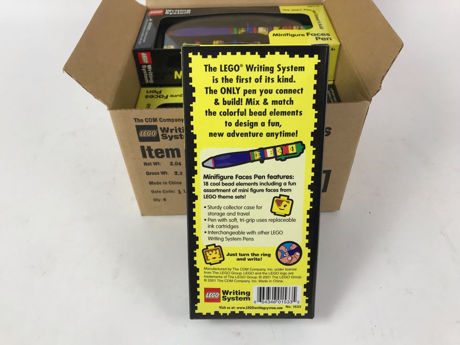 New 2001 LEGO Minifigure Faces Pens Writing System Pens By The CDM Company - 6 Pens [Photo 8]