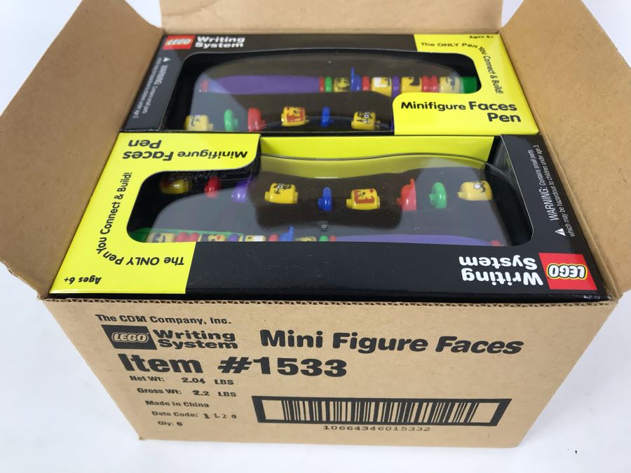 New 2001 LEGO Minifigure Faces Pens Writing System Pens By The CDM Company - 6 Pens [Photo 3]