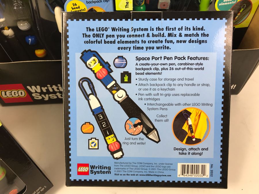 New 2001 LEGO Writing System Pen Packs: Life On Mars Pen Packs, Space Port Pen Packs, Dream Star Pen Packs, Safari Pen Packs, Alpha Pen Packs, Classic Pen Packs Merchandiser Store Display By The CDM Company - 12 Pen Packs [Photo 13]
