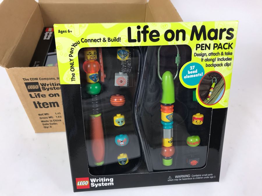 New 2001 LEGO Life On Mars Pen Pack Writing System Pens By The CDM Company - 3 Pens [Photo 1]