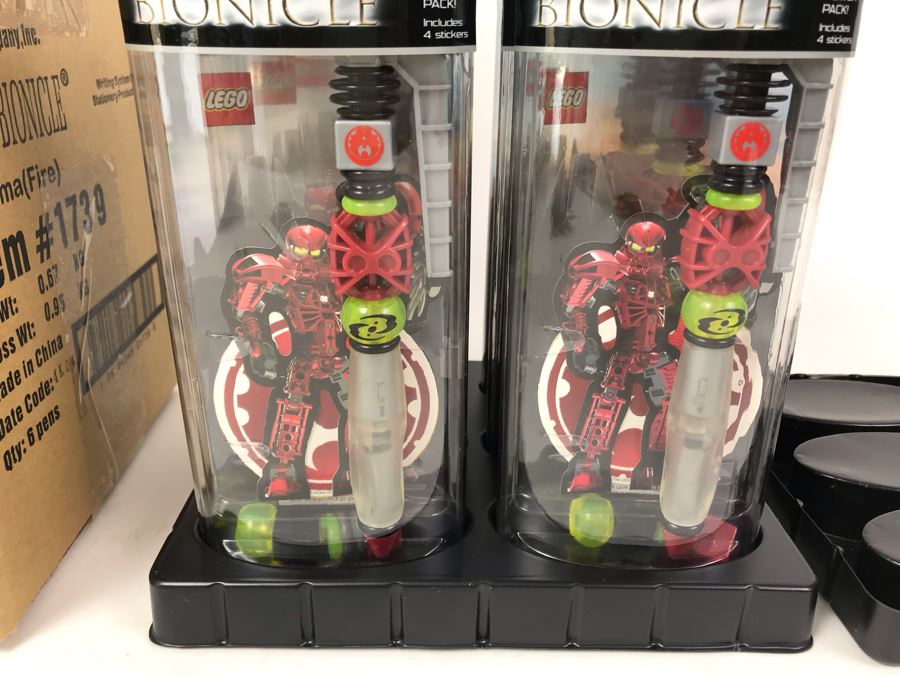 New 2004 LEGO Bionicle Vakama Fire Pens Writing System Pens By The CDM Company - 6 Pens [Photo 3]