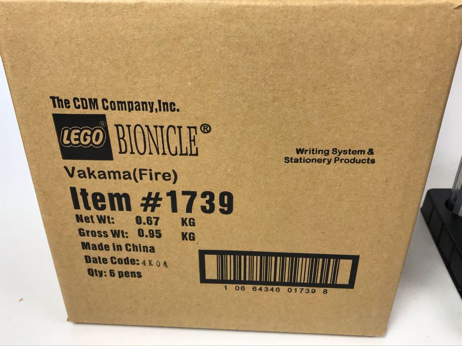 New 2004 LEGO Bionicle Vakama Fire Pens Writing System Pens By The CDM Company - 6 Pens [Photo 9]