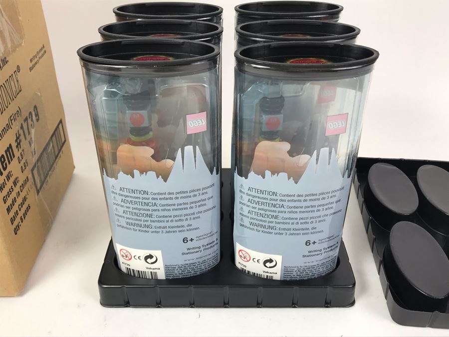 New 2004 LEGO Bionicle Vakama Fire Pens Writing System Pens By The CDM Company - 6 Pens [Photo 7]