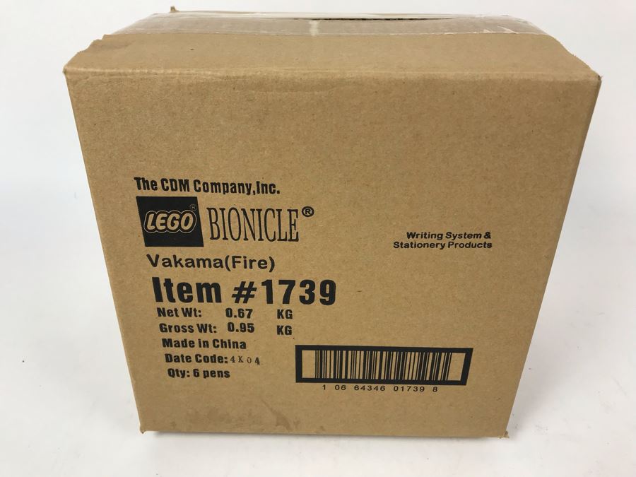 Sealed New 2004 LEGO Bionicle Vakama Fire Pens Writing System Pens By The CDM Company - 6 Pens [Photo 2]