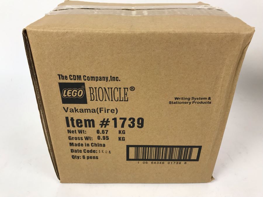 Sealed New 2004 LEGO Bionicle Vakama Fire Pens Writing System Pens By The CDM Company - 6 Pens [Photo 2]
