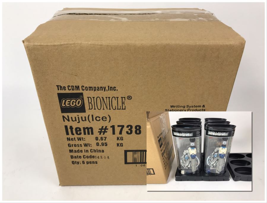 Sealed New 2004 LEGO Bionicle Nuju Ice Pens Writing System Pens By The CDM Company - 6 Pens [Photo 1]