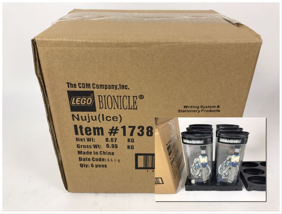 Sealed New 2004 LEGO Bionicle Nuju Ice Pens Writing System Pens By The CDM Company - 6 Pens [Photo 1]