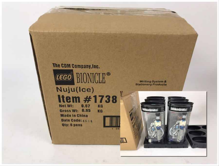 Sealed New 2004 LEGO Bionicle Nuju Ice Pens Writing System Pens By The CDM Company - 6 Pens [Photo 1]