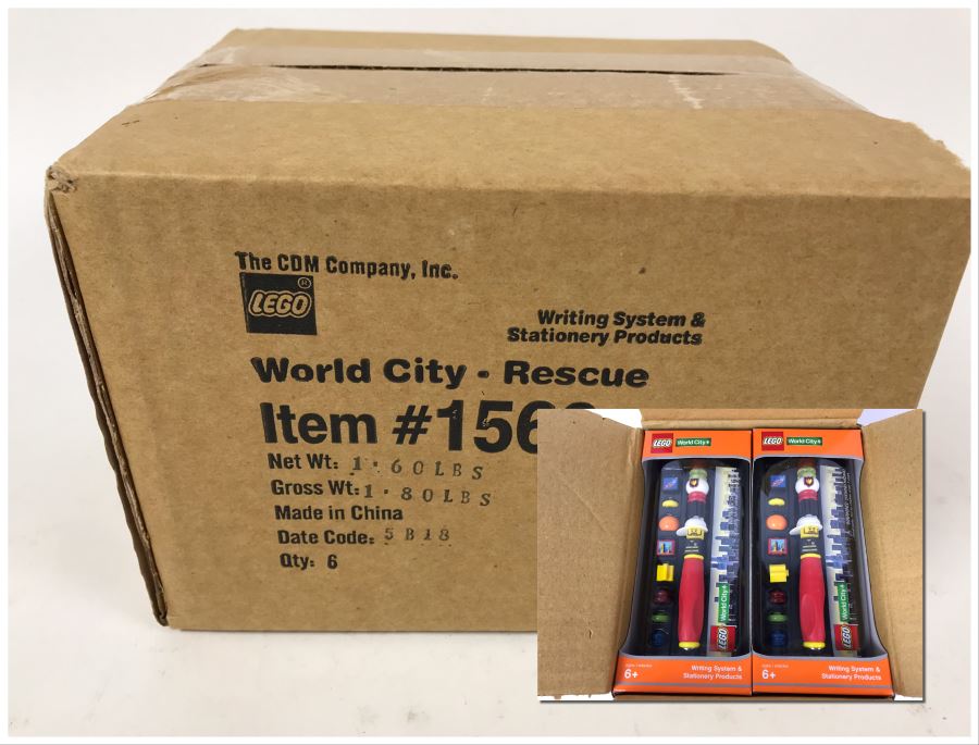 Sealed New 2004 LEGO World City Pens Writing System Pens By The CDM Company - 6 Pens [Photo 1]