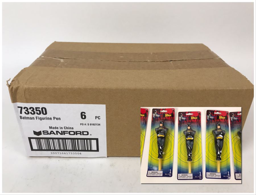 Sealed New 2004 Batman Figurine Pens By Sanford - 6 Pens
