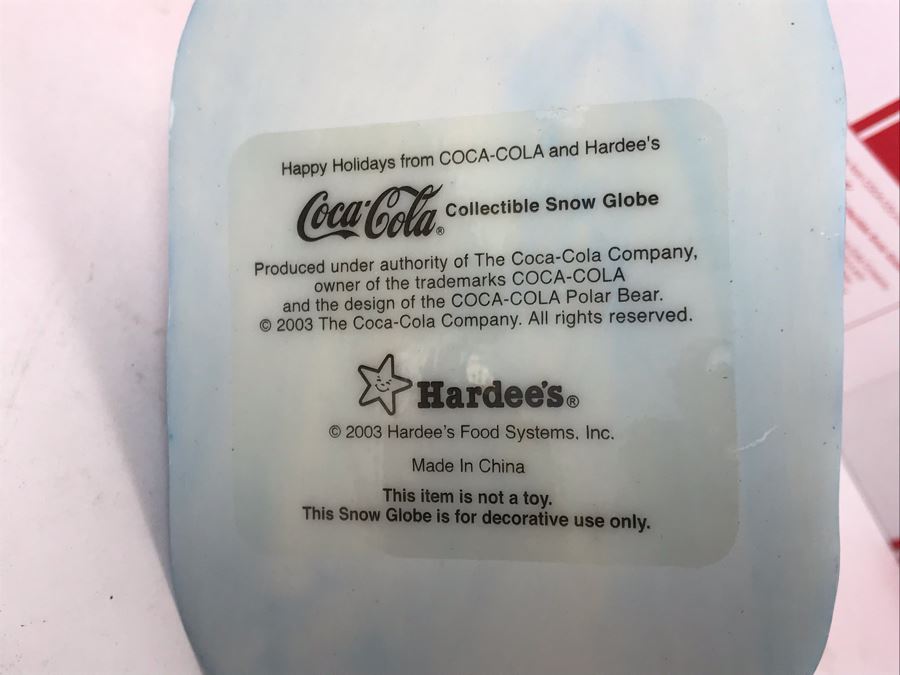 New 2003 Hardee's Coca-Cola Collectible Snow Globes - 4 Total [Photo 6]