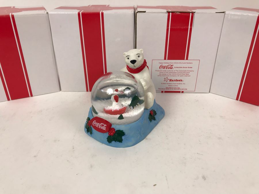 New 2003 Hardee's Coca-Cola Collectible Snow Globes - 4 Total [Photo 2]