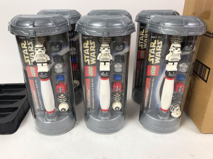 New 2003 LEGO Star Wars Stormtrooper Pens Writing System Pens By The CDM Company - 6 Pens