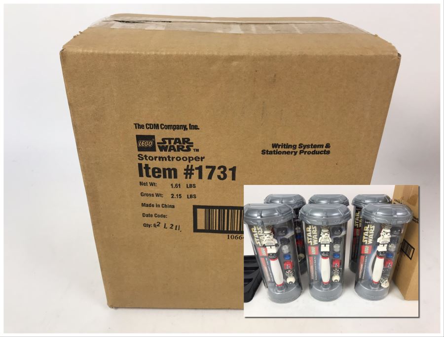 Sealed Box Of New 2003 LEGO Star Wars Stormtrooper Pens Writing System Pens By The CDM Company - 6 Pens