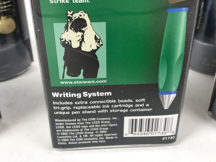 New 2003 LEGO Star Wars Paploo (Ewok) Pens Writing System Pens By The CDM Company - 6 Pens [Photo 8]