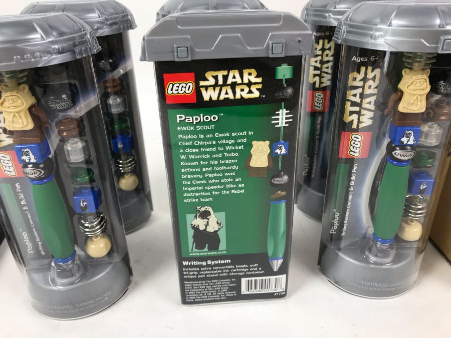 New 2003 LEGO Star Wars Paploo (Ewok) Pens Writing System Pens By The CDM Company - 6 Pens [Photo 6]