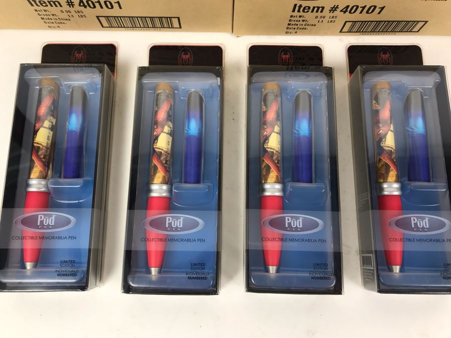 New 2004 Marvel Spider-Man Columbia Pictures Limited Edition Individually Numbered Collectible Memorabilia Pod Pens - 16 Pens [Photo 3]