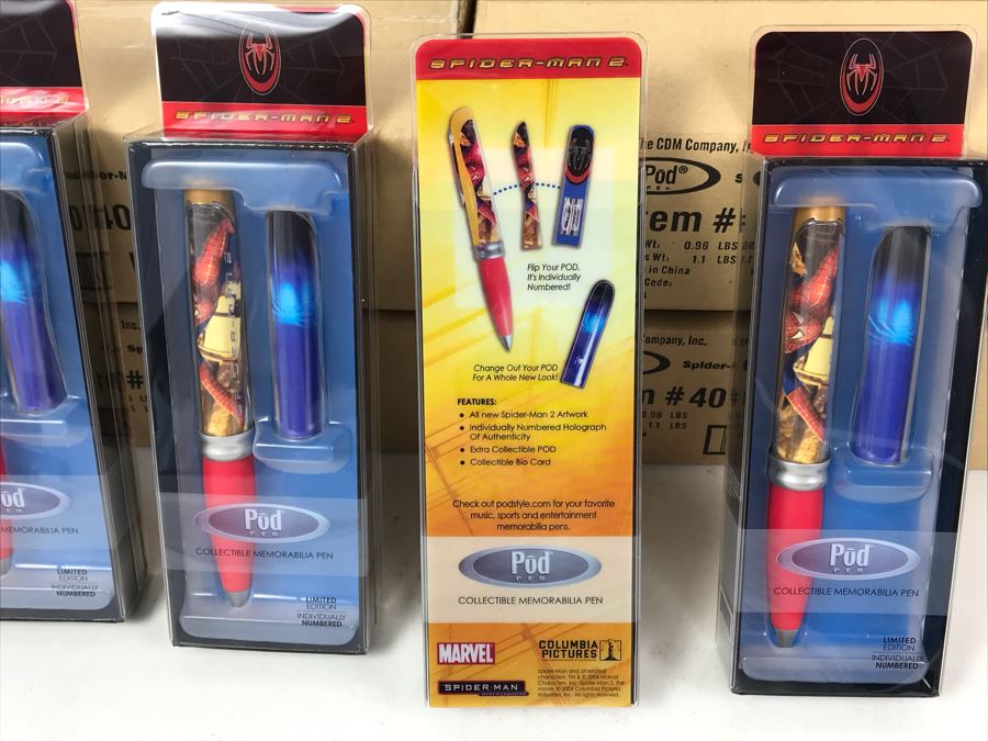 New 2004 Marvel Spider-Man Columbia Pictures Limited Edition Individually Numbered Collectible Memorabilia Pod Pens - 16 Pens [Photo 7]