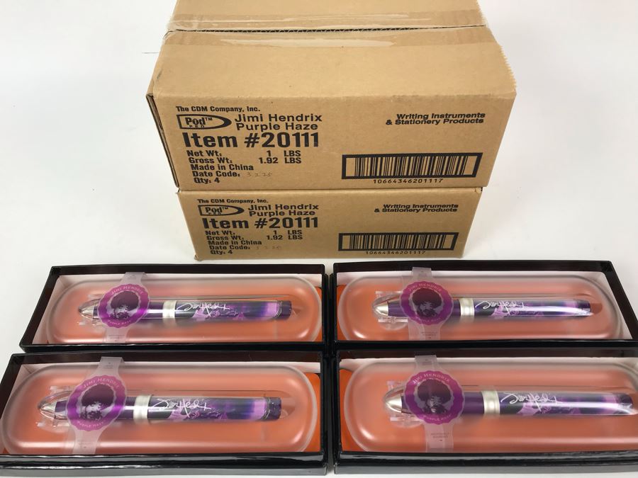 New Jimi Hendrix Purple Haze Limited Edition Individually Numbered Collectible Memorabilia Pod Pens - 8 Pens