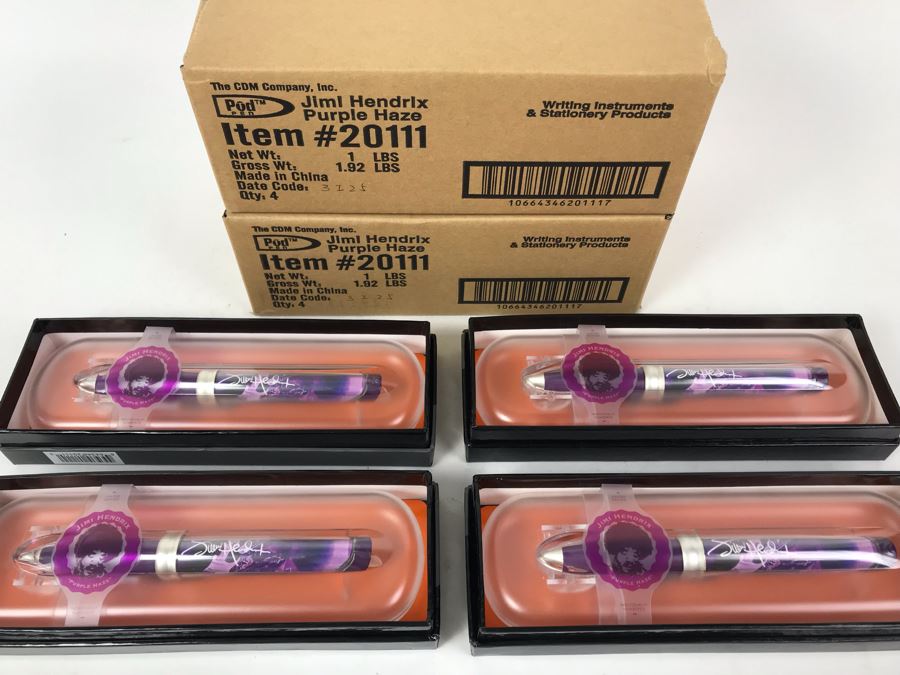 New Jimi Hendrix Purple Haze Limited Edition Individually Numbered Collectible Memorabilia Pod Pens - 8 Pens