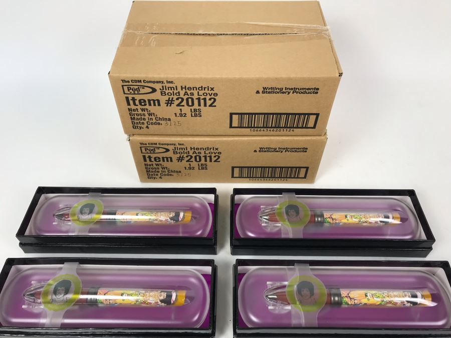 New Jimi Hendrix Bold As Love Limited Edition Individually Numbered Collectible Memorabilia Pod Pens - 8 Pens