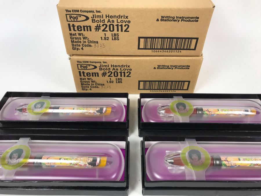 New Jimi Hendrix Bold As Love Limited Edition Individually Numbered Collectible Memorabilia Pod Pens - 8 Pens [Photo 2]