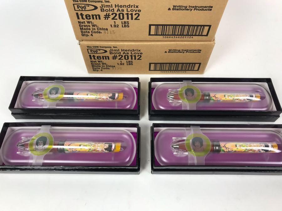New Jimi Hendrix Bold As Love Limited Edition Individually Numbered Collectible Memorabilia Pod Pens - 8 Pens [Photo 4]