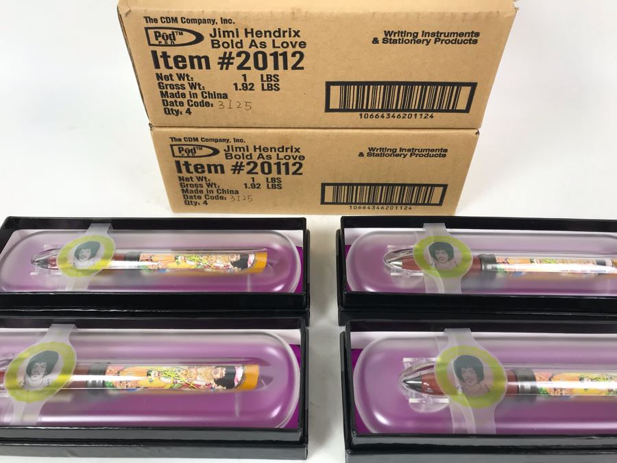 New Jimi Hendrix Bold As Love Limited Edition Individually Numbered Collectible Memorabilia Pod Pens - 8 Pens