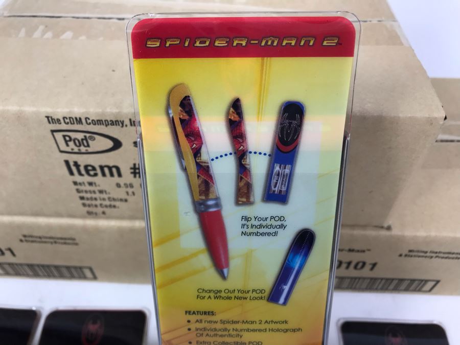 New 2004 Marvel Spider-Man Columbia Pictures Limited Edition Individually Numbered Collectible Memorabilia Pod Pens - 12 Pens [Photo 10]