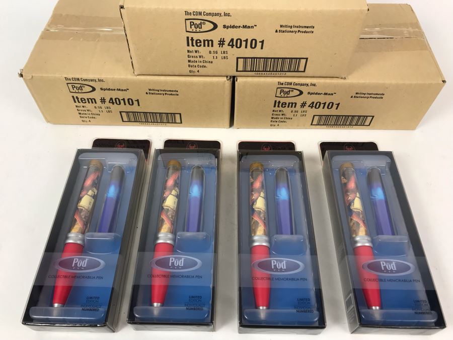 New 2004 Marvel Spider-Man Columbia Pictures Limited Edition Individually Numbered Collectible Memorabilia Pod Pens - 12 Pens [Photo 2]