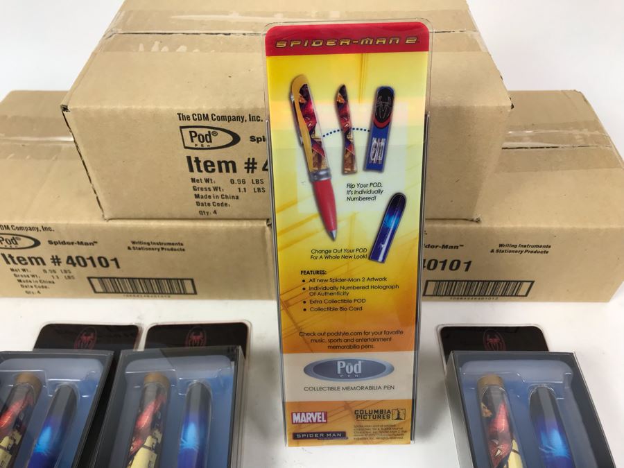 New 2004 Marvel Spider-Man Columbia Pictures Limited Edition Individually Numbered Collectible Memorabilia Pod Pens - 12 Pens [Photo 9]