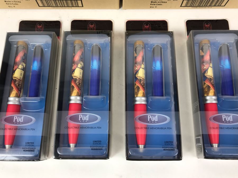 New 2004 Marvel Spider-Man Columbia Pictures Limited Edition Individually Numbered Collectible Memorabilia Pod Pens - 12 Pens [Photo 4]