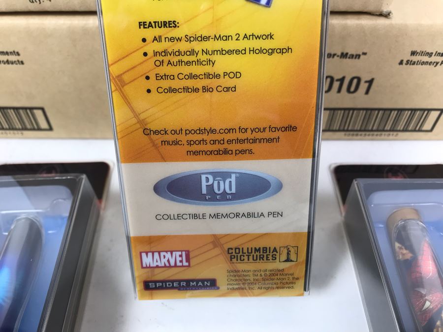 New 2004 Marvel Spider-Man Columbia Pictures Limited Edition Individually Numbered Collectible Memorabilia Pod Pens - 12 Pens [Photo 11]