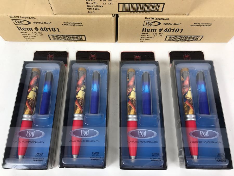 New 2004 Marvel Spider-Man Columbia Pictures Limited Edition Individually Numbered Collectible Memorabilia Pod Pens - 12 Pens [Photo 3]