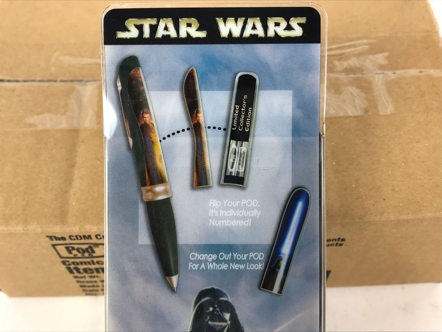 New Sealed Box Of (4) 2004 Star Wars Comic-Con Limited Edition Individually Numbered Collectible Memorabilia Pod Pens Plus One Loose Pen - 5 Pens [Photo 10]