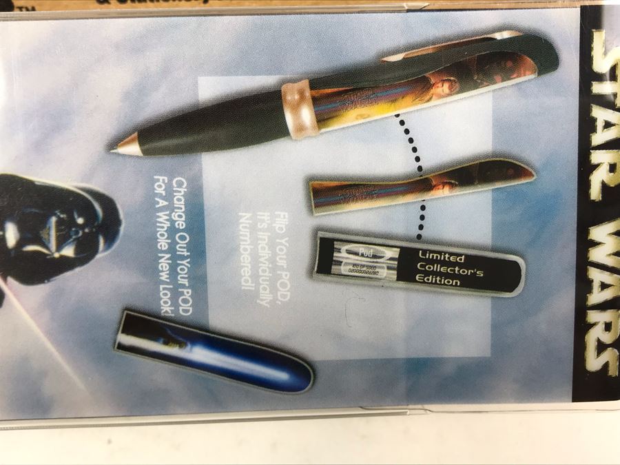 New Sealed Box Of (4) 2004 Star Wars Comic-Con Limited Edition Individually Numbered Collectible Memorabilia Pod Pens Plus One Loose Pen - 5 Pens [Photo 12]