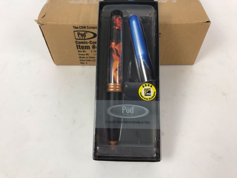 New Sealed Box Of (4) 2004 Star Wars Comic-Con Limited Edition Individually Numbered Collectible Memorabilia Pod Pens Plus One Loose Pen - 5 Pens [Photo 4]
