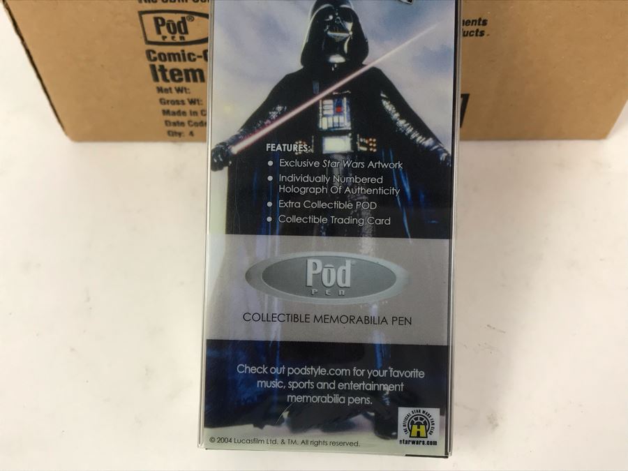 New Sealed Box Of (4) 2004 Star Wars Comic-Con Limited Edition Individually Numbered Collectible Memorabilia Pod Pens Plus One Loose Pen - 5 Pens [Photo 11]