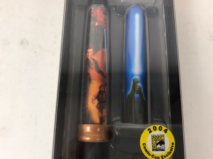 New Sealed Box Of (4) 2004 Star Wars Comic-Con Limited Edition Individually Numbered Collectible Memorabilia Pod Pens Plus One Loose Pen - 5 Pens [Photo 8]
