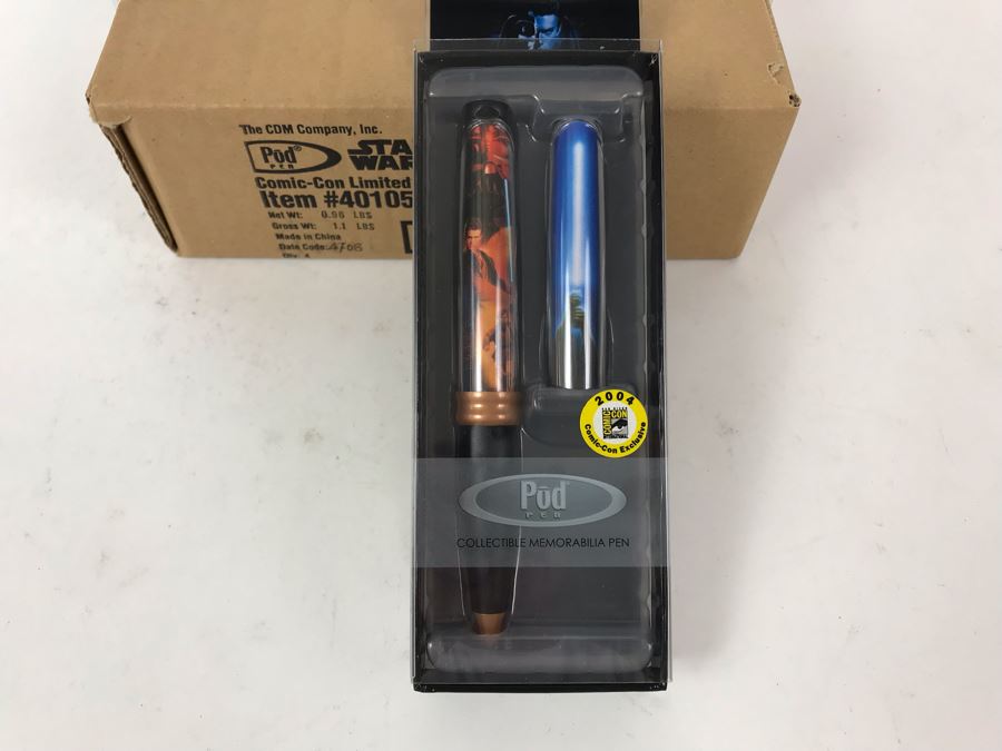 New Sealed Box Of (4) 2004 Star Wars Comic-Con Limited Edition Individually Numbered Collectible Memorabilia Pod Pens Plus One Loose Pen - 5 Pens [Photo 5]