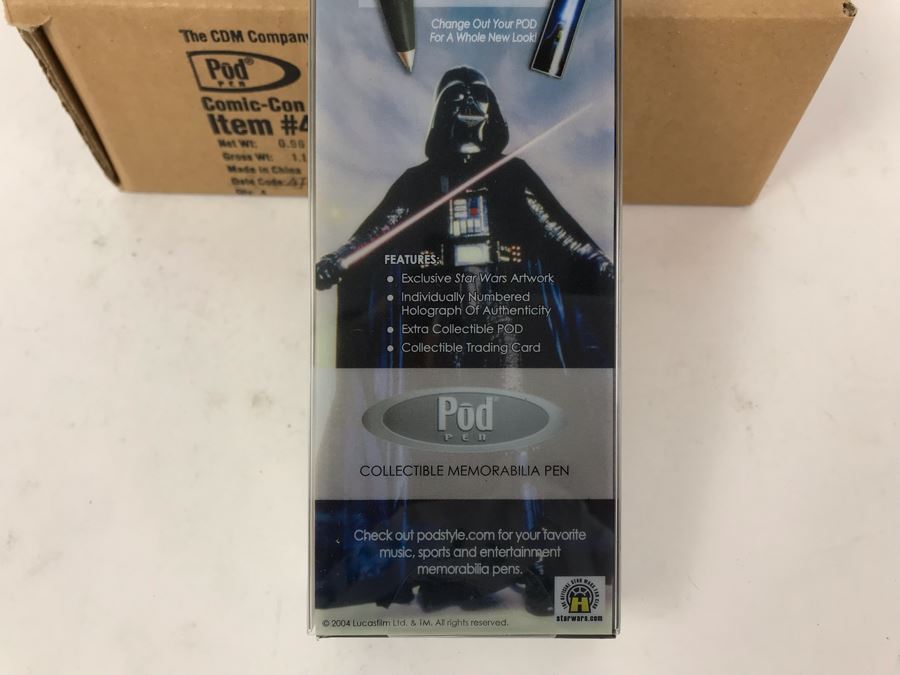 New Sealed Box Of (4) 2004 Star Wars Comic-Con Limited Edition Individually Numbered Collectible Memorabilia Pod Pens Plus One Loose Pen - 5 Pens [Photo 11]