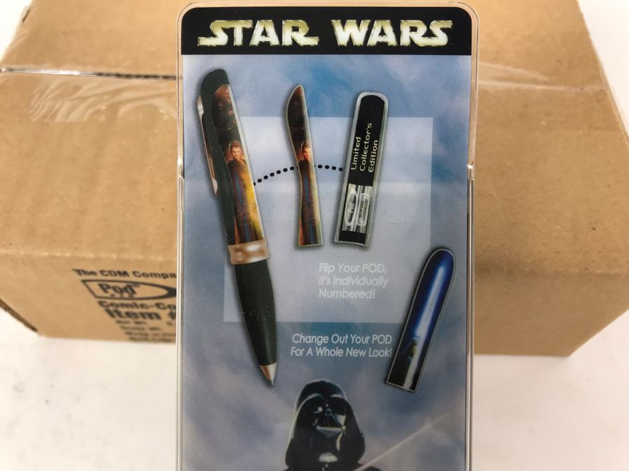 New Sealed Box Of (4) 2004 Star Wars Comic-Con Limited Edition Individually Numbered Collectible Memorabilia Pod Pens Plus One Loose Pen - 5 Pens [Photo 10]