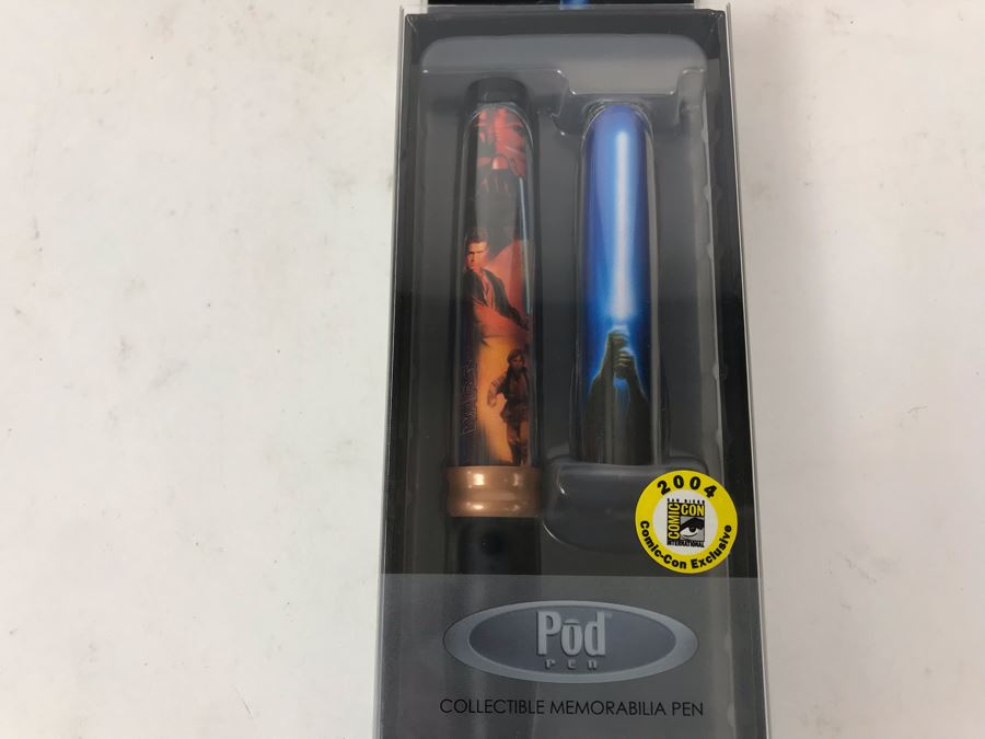 New Sealed Box Of (4) 2004 Star Wars Comic-Con Limited Edition Individually Numbered Collectible Memorabilia Pod Pens Plus One Loose Pen - 5 Pens [Photo 7]