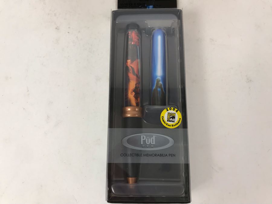 New Sealed Box Of (4) 2004 Star Wars Comic-Con Limited Edition Individually Numbered Collectible Memorabilia Pod Pens Plus One Loose Pen - 5 Pens [Photo 6]