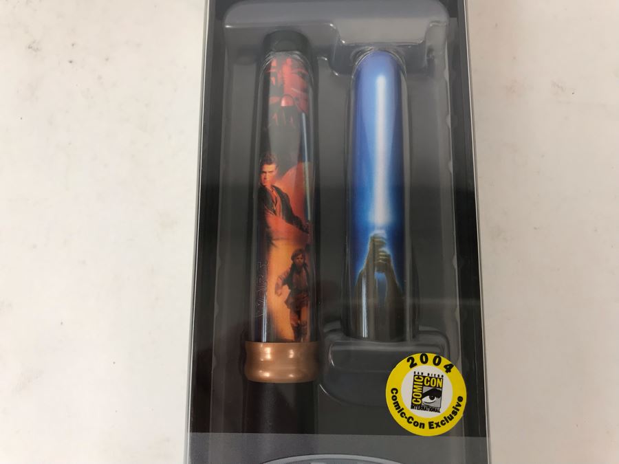 New Sealed Box Of (4) 2004 Star Wars Comic-Con Limited Edition Individually Numbered Collectible Memorabilia Pod Pens Plus One Loose Pen - 5 Pens [Photo 7]