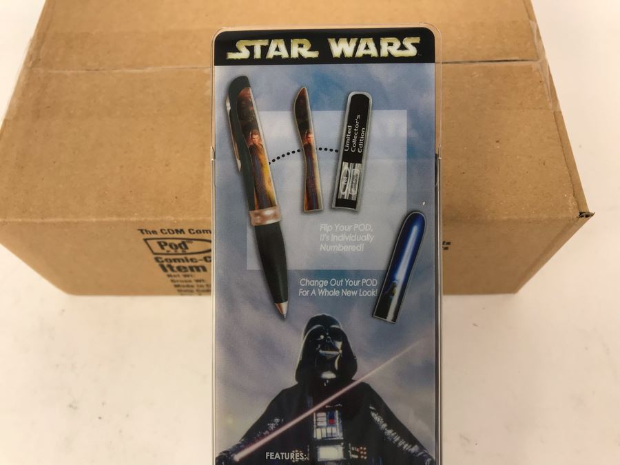New Sealed Box Of (4) 2004 Star Wars Comic-Con Limited Edition Individually Numbered Collectible Memorabilia Pod Pens Plus One Loose Pen - 5 Pens [Photo 11]