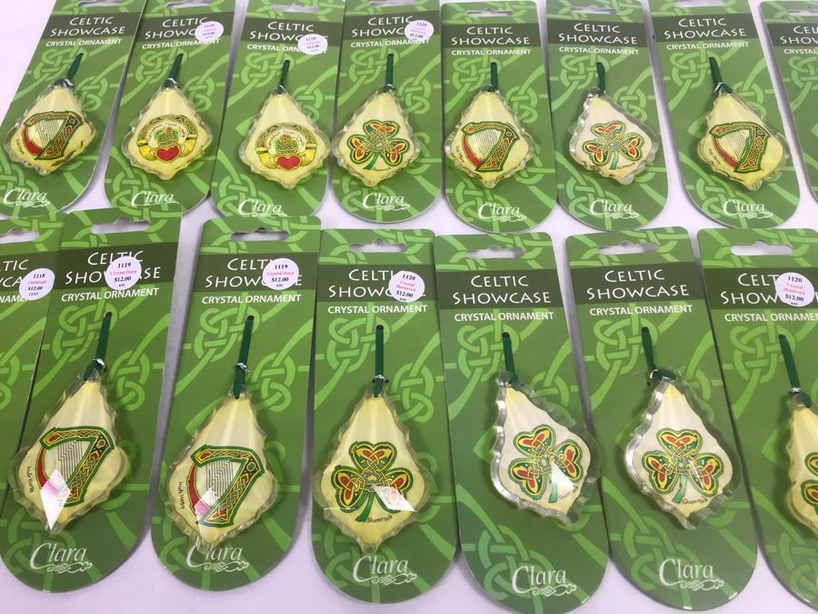 Just Added - Collection Of (18) Celtic Showcase Crystal Ornaments Retails $192 [Photo 2]