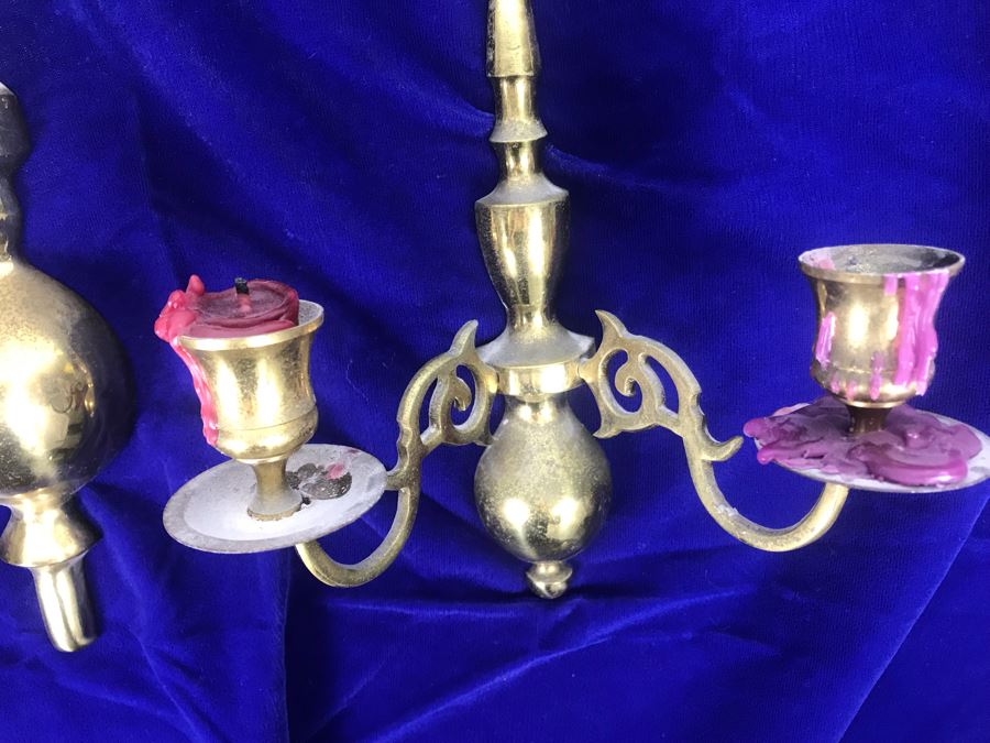 Just Added - (3) Brass Wall Sconces [Photo 4]